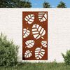 vidaXL Decorație perete de grădină 105x55 cm design frunze oțel Corten