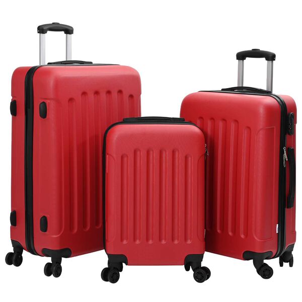vidaXL Set de Valize 3 pcs Roșu 50 x 31 x 78 cm Plastic ABS și Oțel