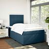 vidaXL Pat box spring cu saltea, albastru, 120x200 cm, catifea