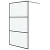 vidaXL Perete cabină duș walk-in negru 115x195 cm sticlă ESG mată