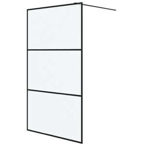 vidaXL Perete cabină duș walk-in negru 115x195 cm sticlă ESG mată