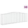 vidaXL Coșuri gabion arcuite 8 buc, 400x50x120/140 cm, fier galvanizat