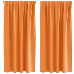 vidaXL Perdele Opaque cu Inel 2 pcs Portocaliu 175 x 140 cm Poliester