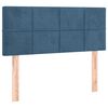 vidaXL Pat box spring cu saltea, albastru &icirc;nchis, 90x200 cm, catifea