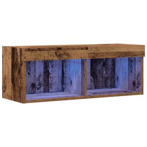 vidaXL Set comodă TV cu led Lemn vechi 80 x 30 x 30 cm Lemn compozit