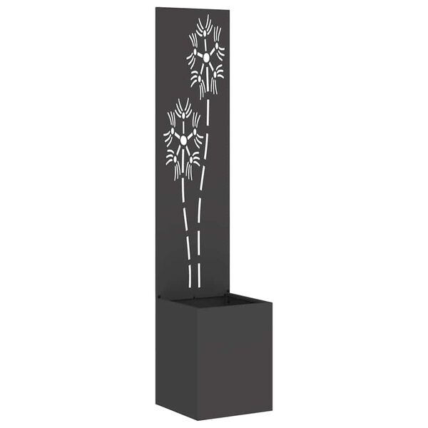 vidaXL Ecran de intimitate pentru grădină Floral Negru 32 x 150 cm