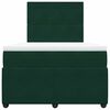 vidaXL Pat box spring cu saltea, verde &icirc;nchis, 120x200 cm, catifea