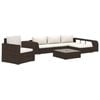 vidaXL Set mobilier de grădină cu perne, 8 piese, maro, poliratan