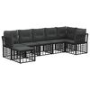 vidaXL Set de canapele de exterior Negru Poliester