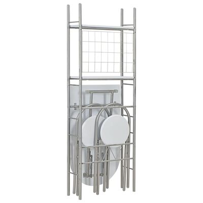 vidaXL Set mobilier bucătărie cu depozitare, 3 piese, alb, MDF și oțel