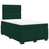 vidaXL Pat box spring cu saltea, verde &icirc;nchis, 120x190 cm, catifea