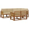 vidaXL Set de canapele de exterior 7 buc. Natural și Bej Poliester