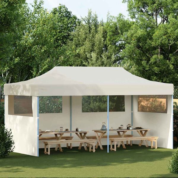 vidaXL Cort de petrecere pliabil pop-up, crem, 3 x 6 m