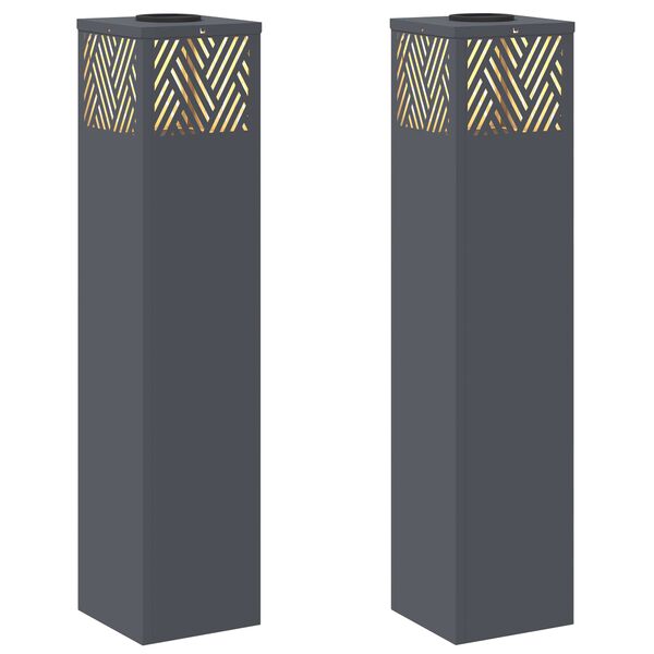 vidaXL Lumină LED Solară pentru Alei 2 pcs Antracit