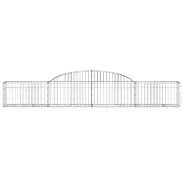vidaXL Coșuri gabion arcuite, 12 buc., 300x30x40/60cm, fier galvanizat