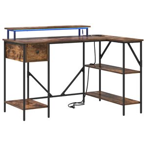 vidaXL Birou Stejar fumuriu 120 x 79 x 86,5 cm Lemn prelucrat