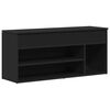 vidaXL Bancă de pantofi neagră 102x30,5x45 cm Lemn prelucrat