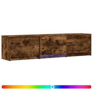 vidaXL Mobilier TV cu LED cu LED Stejar Afumat 165 x 34 x 40 cm