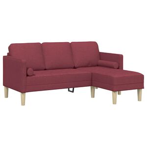 vidaXL Set de canapea Roșu Vin 173 x 131 x 67 cm Poliester