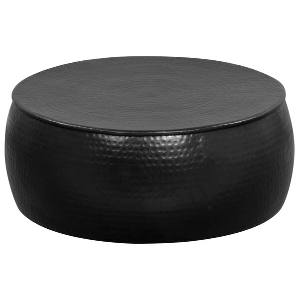 vidaXL Măsuță de cafea, negru, 70 x 30 cm, aluminiu bătut la ciocan