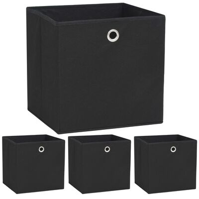 vidaXL Cutii de depozitare, 4 buc., negru 32x32x32 cm material nețesut