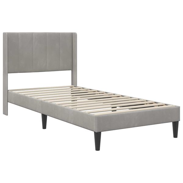 vidaXL Cadru de pat cu headboard Gri deschis 80 x 200 cm Catifea