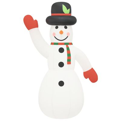 vidaXL Om de zăpadă gonflabil pentru Crăciun cu LED-uri, 455 cm