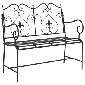 vidaXL Bancă de grădină Negru 104 x 54 x 93 cm Oțel