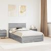 vidaXL Cadru de pat cu headboard Gri Sonoma 120 x 200 cm Lemn compozit
