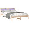 vidaXL Cadru de pat cu headboard Maro 135 x 190 cm Lemn de pin masiv