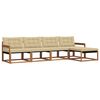 vidaXL Set de canapele de exterior cu pernă 5 pcs Natural și Bej