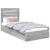 vidaXL Pat cu storage cu sertar Gri Sonoma 75 x 190 cm Lemn prelucrat