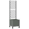vidaXL Vază de gradină cu spalier și roți Gri deschis 40 x 40 x 146 cm