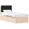 vidaXL Cadru de pat cu tăblie tapițată cu headboard Negru 75 x 190 cm