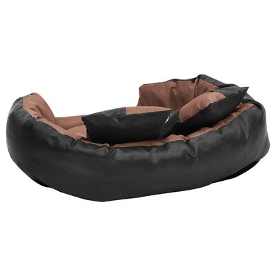 vidaXL Pernă reversibilă și lavabilă câini, negru și maro, 85x70x20 cm