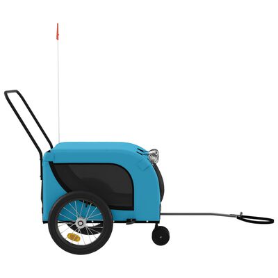 vidaXL Remorcă bicicletă animale companie, albastru/negru, oxford/fier