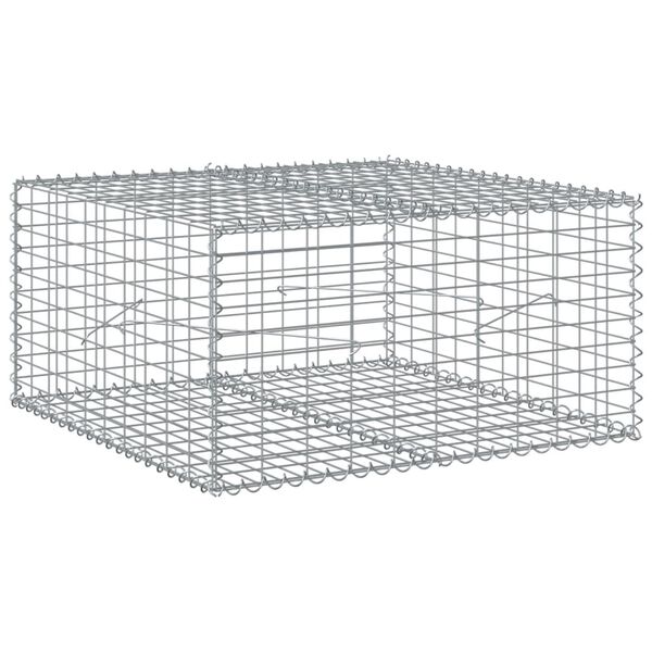 vidaXL Coș gabion cu capac, 100x100x50 cm, fier galvanizat