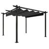 vidaXL Pavilion de grădină, acoperiș retractabil, antracit, 3x3 m