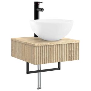 vidaXL Basin de spălare montat pe perete Stejar Sonoma