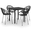 vidaXL Set mobilier de exterior, 5 piese, negru, ratan PVC