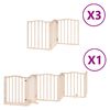 vidaXL Poartă de c&acirc;ini pliabilă cu ușă, 15 panouri, 750 cm, lemn plop