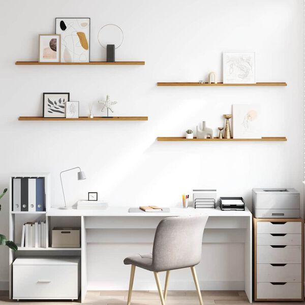 vidaXL Raft de perete cu raft 4 pcs Bej 115 x 9 x 3 cm Lemn compozit