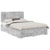 vidaXL Cadru de pat Gri din beton 150 x 200 cm Lemn prelucrat