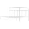 vidaXL Cadru de pat metalic cu tăblie, alb, 180x200 cm