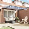 vidaXL Cortina Retractabilă Manual Albastru și Alb 300 x 250 cm