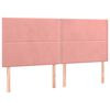 vidaXL Pat box spring cu saltea, roz, 180x200 cm, catifea