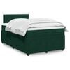 vidaXL Pat box spring cu saltea, verde &icirc;nchis, 120x190 cm, catifea