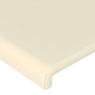 vidaXL Tăblie de pat cu LED, crem, 180x5x78/88 cm, piele ecologică