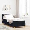 vidaXL Pat cu arcuri cu saltea cu headboard Negru 80 x 200 cm țesătură