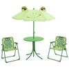 vidaXL Set bistro pentru copii de grădină, cu umbrelă, 3 piese, verde